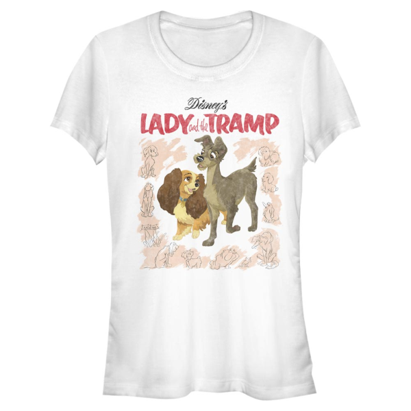 Disney Classics - Susi und Strolch - Lady and the Tramp Vintage Cover - Frauen T-Shirt - Weiß - Vorne