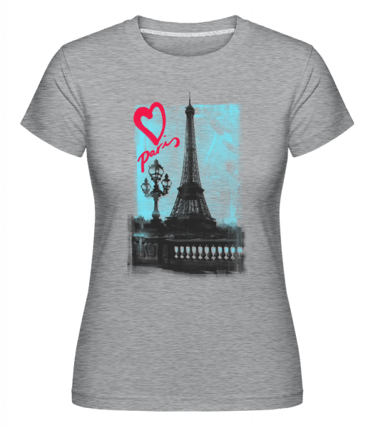 Paris Liebe - Shirtinator Frauen T-Shirt - Grau meliert - Vorn