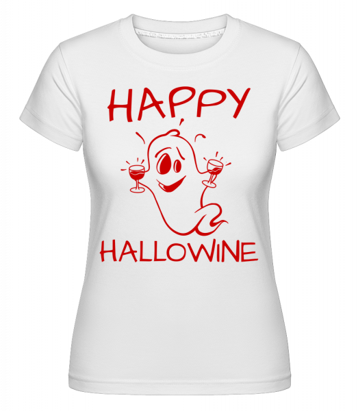 Happy Halloween Ghost - Shirtinator Frauen T-Shirt - Weiß - Vorn