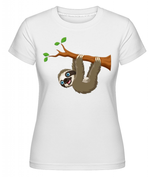 Cute Sloth Hanging On A Branch -  Shirtinator Women's T-Shirt - White - Front