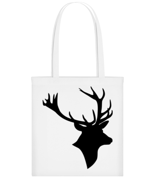 Deer Head Black - Tote Bag - White - Front