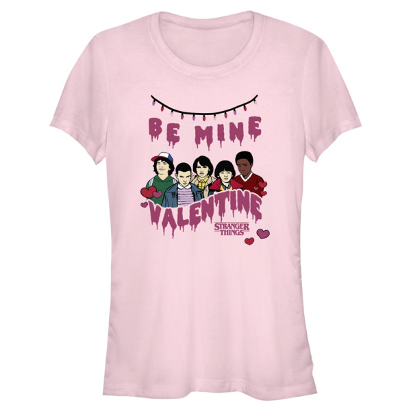 Netflix - Stranger Things - Skupina Be Mine - Valentine's Day - Women's T-Shirt - Pink - Front