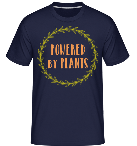 Powered By Plants -  Shirtinator Men's T-Shirt - Navy - Front