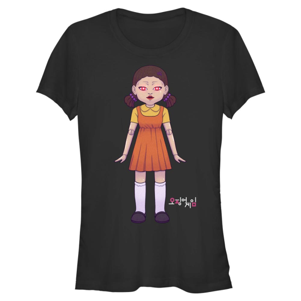 Netflix - Squid Game - Logo SG Doll - Frauen T-Shirt - Schwarz - Vorne