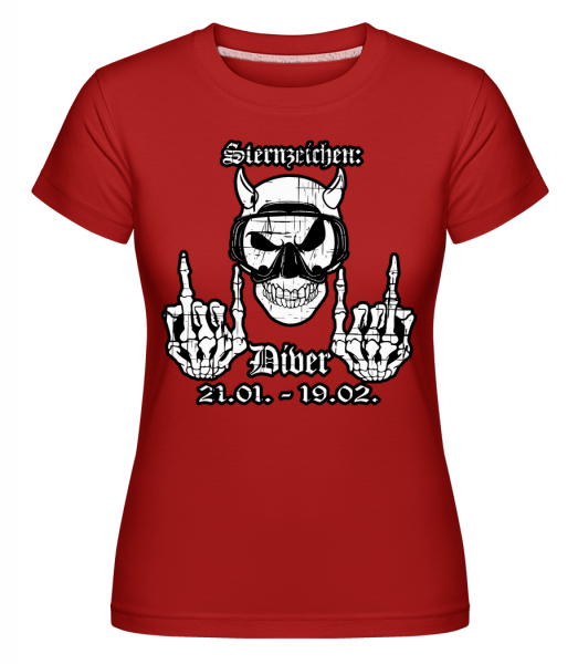 Metal Sternzeichen Wider - Shirtinator Frauen T-Shirt - Rot - Vorn