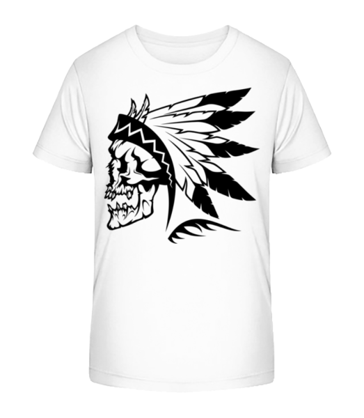Wild West Skull - Kid's Bio T-Shirt Stanley Stella - White - Front