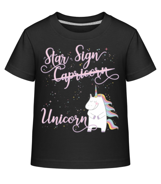 Star Sign Unicorn Capricorn - Kid's Shirtinator T-Shirt - Black - Front