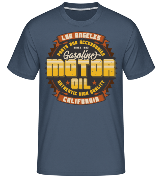Motor Oil - Shirtinator Männer T-Shirt - Denim - Vorne
