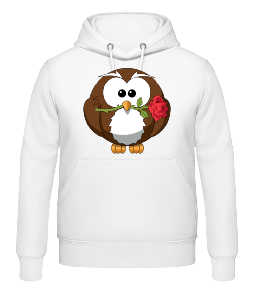 Valentine's Day Owl - Men's Hoodie - White - Front
