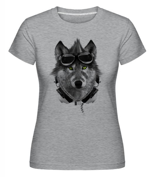 Biker Wolf -  Shirtinator Women's T-Shirt - Heather grey - Vorn