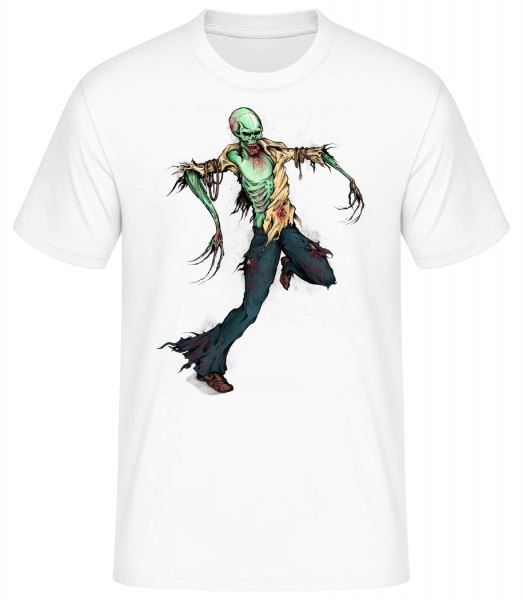 Gruseliger Zombie - Männer Basic T-Shirt - Weiß - Vorn