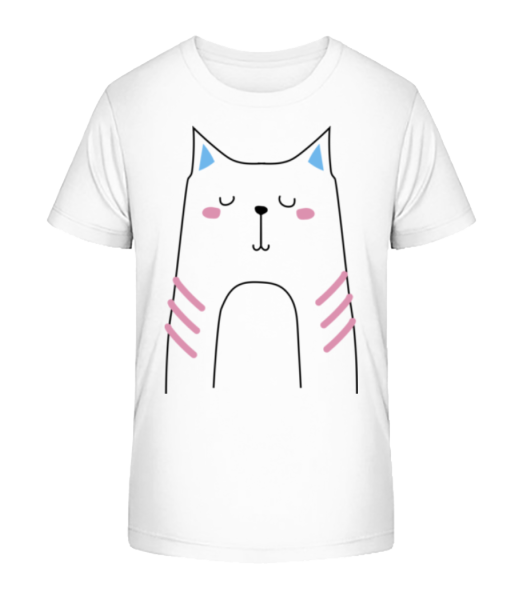 Putzige Katze - Kinder Bio T-Shirt Stanley Stella - Weiß - Vorne