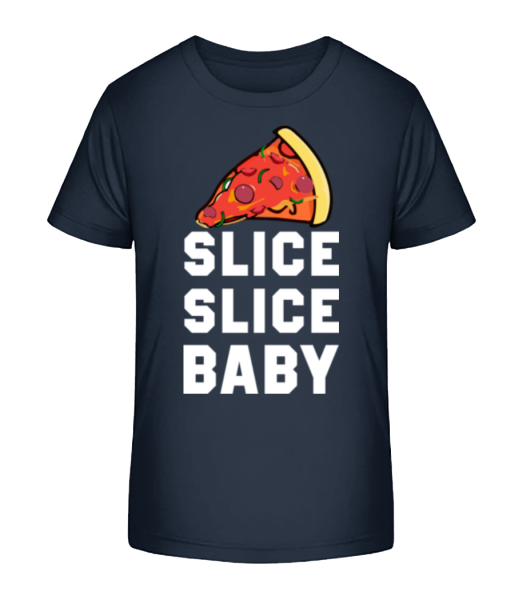 Pizza Slice Slice Baby - Kinder Bio T-Shirt Stanley Stella - Marine - Vorne