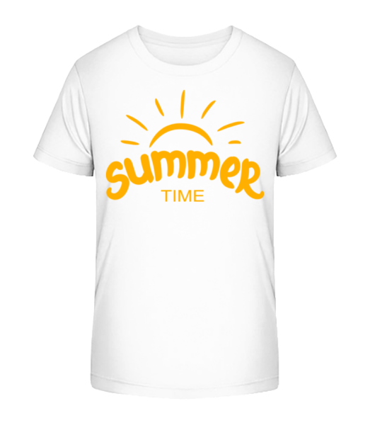 Summer Time Yellow - Kinder Bio T-Shirt Stanley Stella - Weiß - Vorne