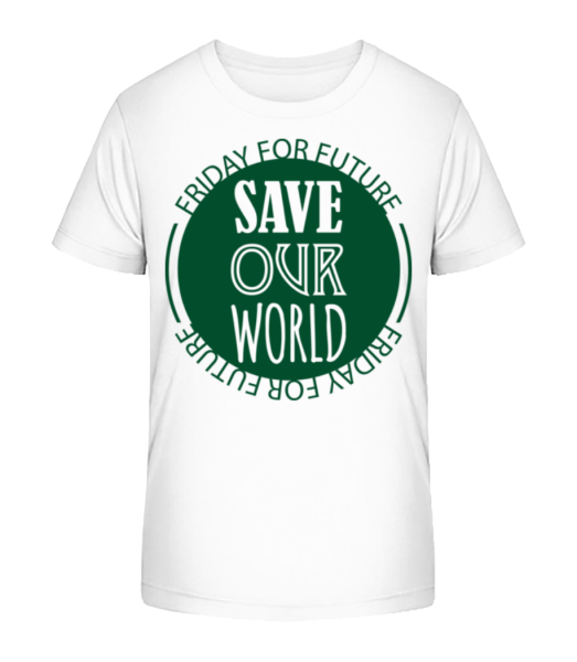 Save Our World - Kinder Bio T-Shirt Stanley Stella - Weiß - Vorne