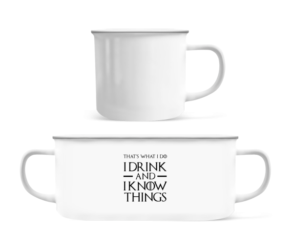 I Drink And I Know Things - Enamel-cup - White - Front