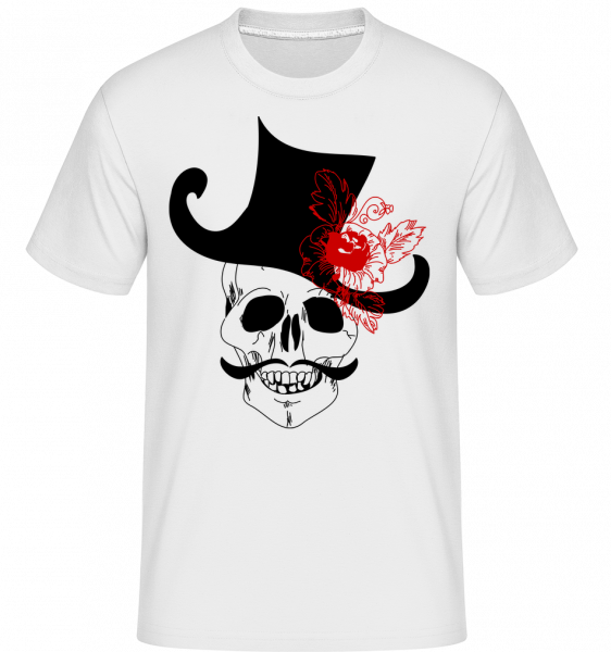 Skull With Hat - Shirtinator Männer T-Shirt - Weiß - Vorn
