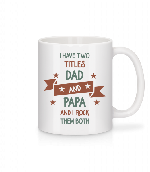 Two Titles Dad And Papa - Mug - White - Front