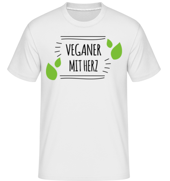 Veganer Mit Herz - Shirtinator Männer T-Shirt - Weiß - Vorne