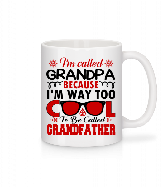 Way Too Cool Grandpa - Tasse - Weiß - Vorn