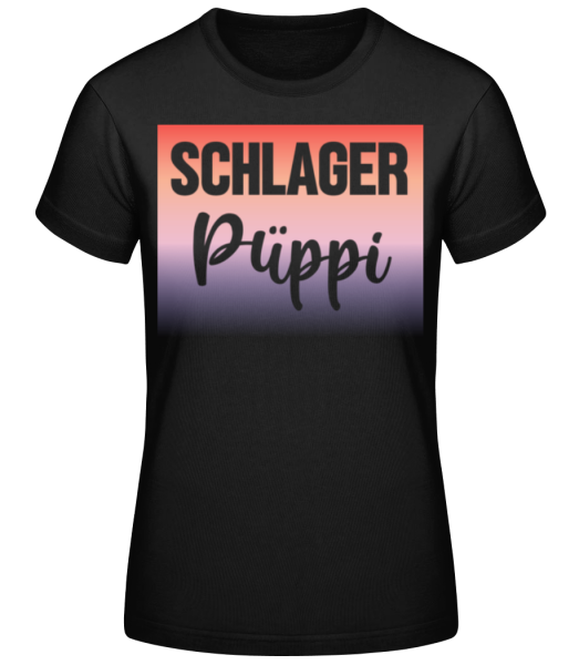 Schlager Püppi - Frauen Basic T-Shirt - Schwarz - Vorne