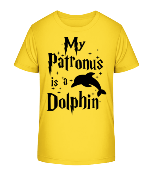 My Patronus Is A Dolphin - Kinder Bio T-Shirt Stanley Stella - Gelb - Vorne