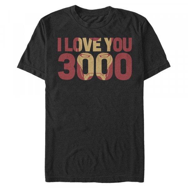 Love You 3000 Text - Marvel Avengers Endgame - Men's T-Shirt - Black - Front