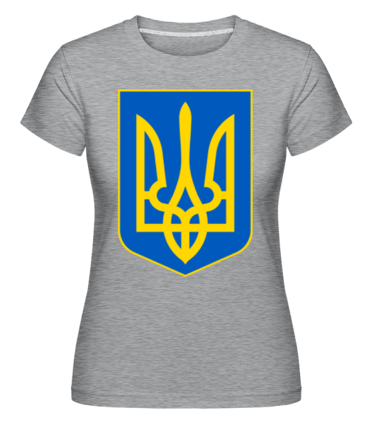 Ukraine Symbol - Shirtinator Frauen T-Shirt - Grau meliert - Vorne