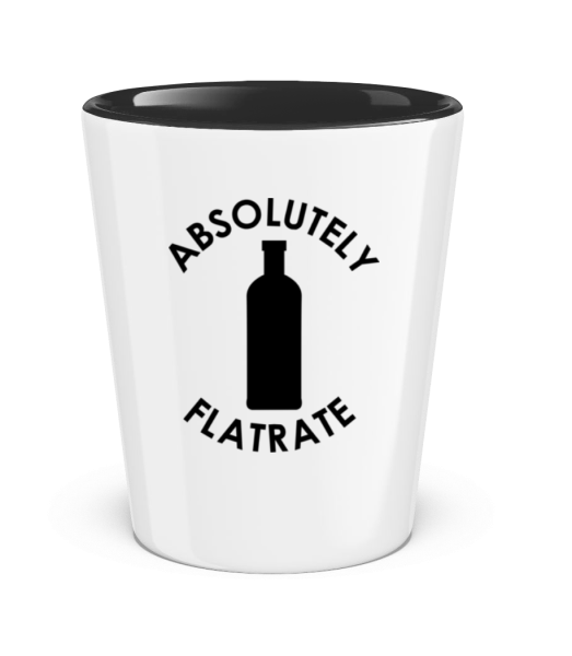 Absolutely Flatrate Vodka - Two-Toned Shot Glass - White / Black - Front