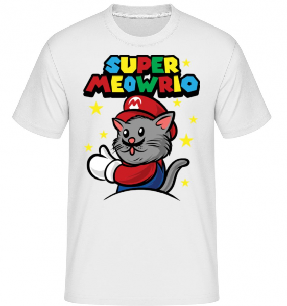 Super Meowrio - Shirtinator Männer T-Shirt - Weiß - Vorne
