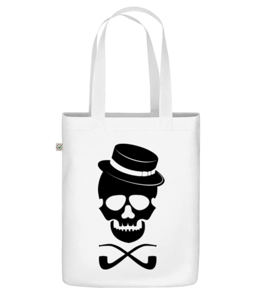 Skull With Hat - Organic tote bag - White - Front