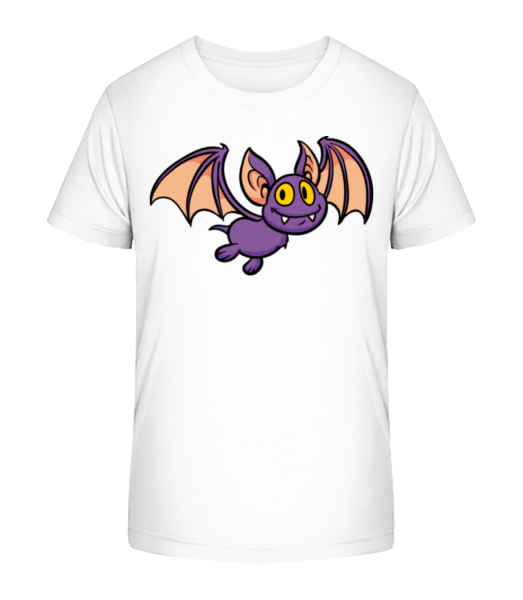 Cartoon Bat - Kid's Bio T-Shirt Stanley Stella - White - Front