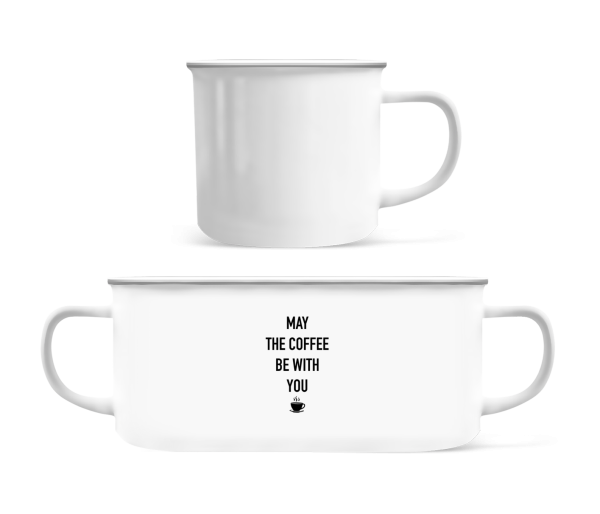 May The Coffee Be With You - Enamel-cup - White - Front