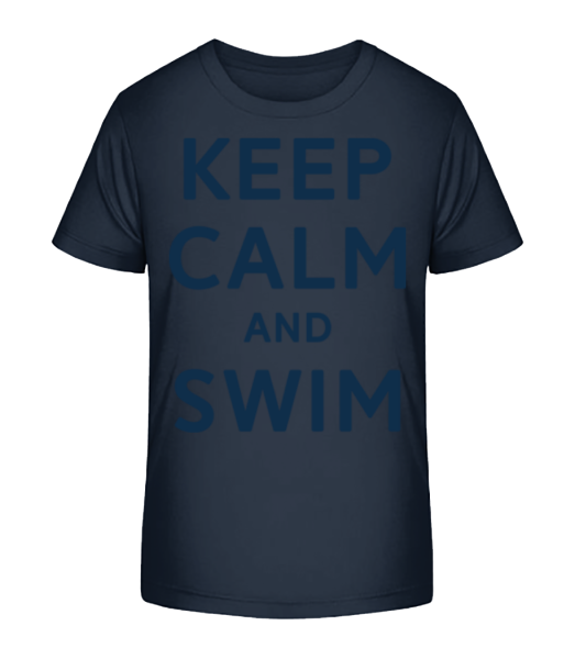 Keep Calm And Swim - Kinder Bio T-Shirt Stanley Stella - Marine - Vorne