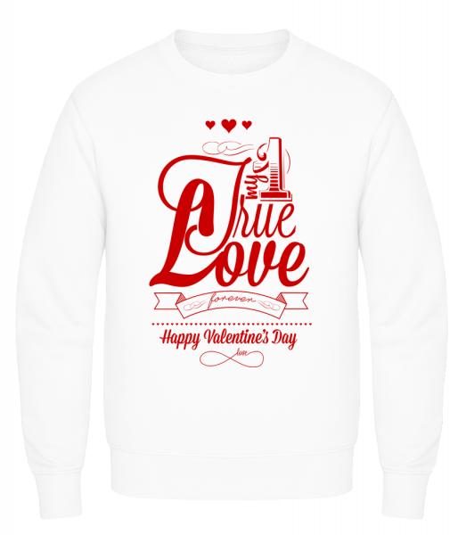 My True Love Valentine - Männer Pullover AWDis - Weiß - Vorn