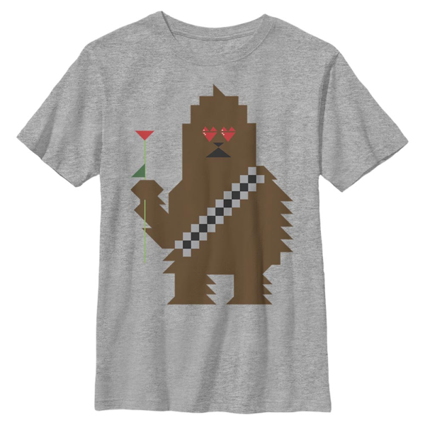 Star Wars - Chewbacca Wookie Love - Valentinstag - Kinder T-Shirt - Grau meliert - Vorne