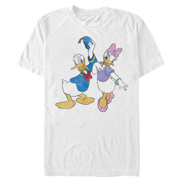 Disney Classics - Micky Maus - Donald & Daisy Big Donald Daisy - Männer T-Shirt - Weiß - Vorne