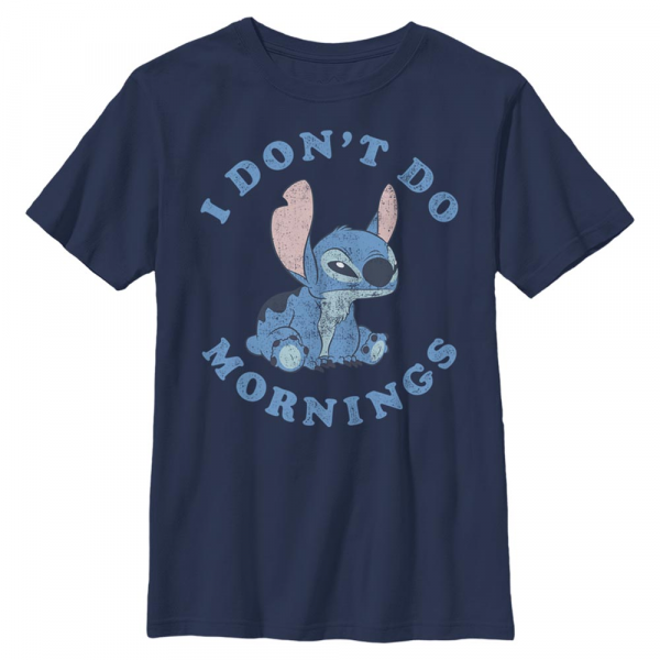 Disney - Lilo & Stitch - Stitch Mornings - Kinder T-Shirt - Marine - Vorne