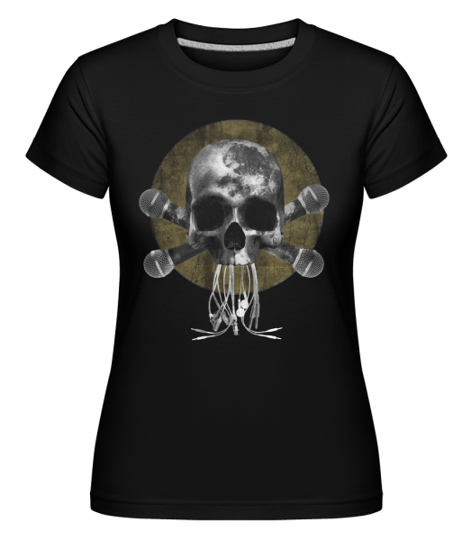 Totenkopf Mit Mikrofonen - Shirtinator Frauen T-Shirt - Schwarz - Vorn