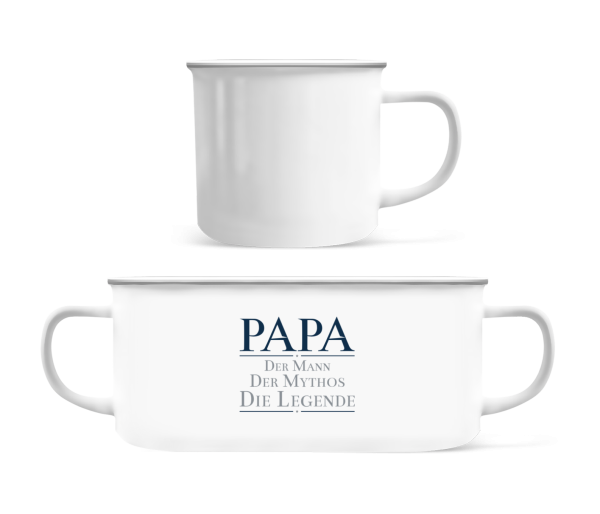 Papa Die Legende - Emaille-Tasse - Weiß - Vorne