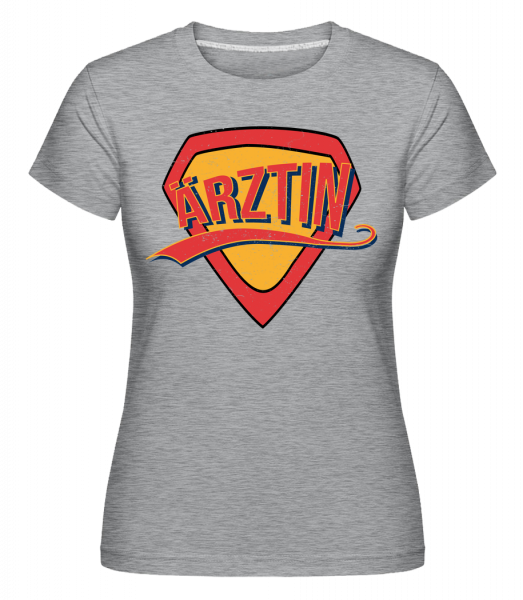 Superheldin Ärztin - Shirtinator Frauen T-Shirt - Grau meliert - Vorn