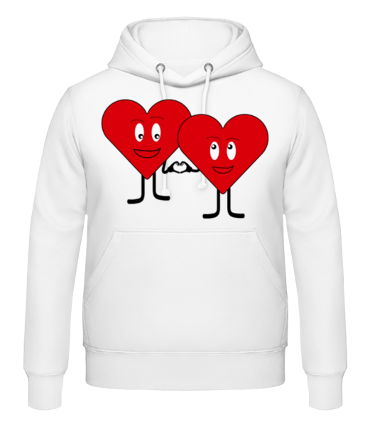 Two Hearts Love Each Other - Men's Hoodie - White - Front