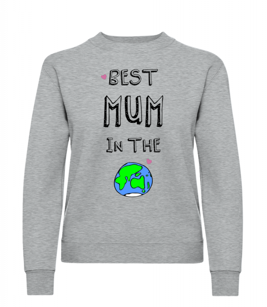 Worlds Best Mum - Frauen Pullover - Grau meliert - Vorn