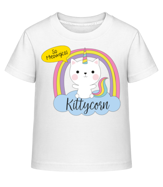 Einhorn Katze Meowgical - Kinder Shirtinator T-Shirt - Weiß - Vorne