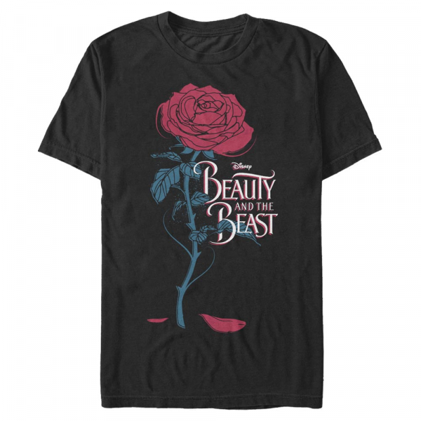 Disney - Beauty & the Beast - Zvíře Logo Rose - Men's T-Shirt - Black - Front