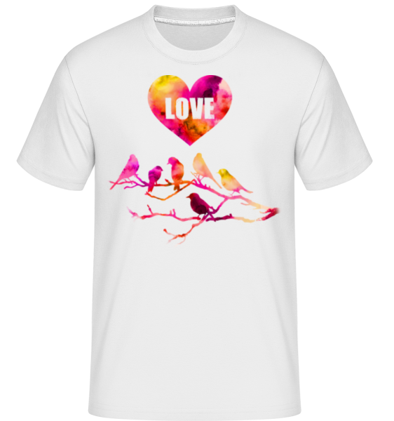 Birds Love - Shirtinator Männer T-Shirt - Weiß - Vorne