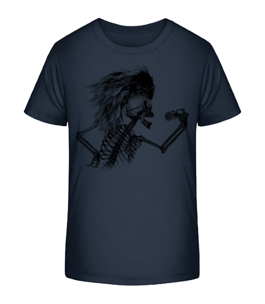 Singing Skeleton - Kid's Bio T-Shirt Stanley Stella - Navy - Front