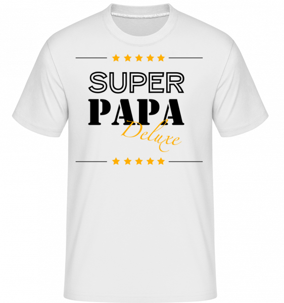 Super Papa Deluxe - Shirtinator Männer T-Shirt - Weiß - Vorn