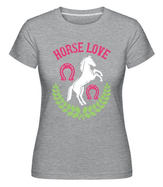 Horse Love - Shirtinator Frauen T-Shirt - Grau meliert - Vorn