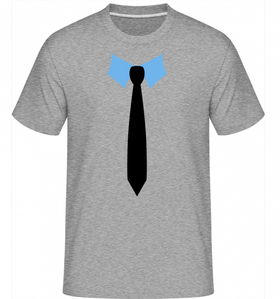 Krawatte - Shirtinator Männer T-Shirt - Grau meliert - Vorn
